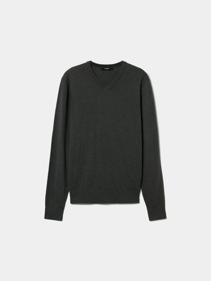 Pullover com decote em V