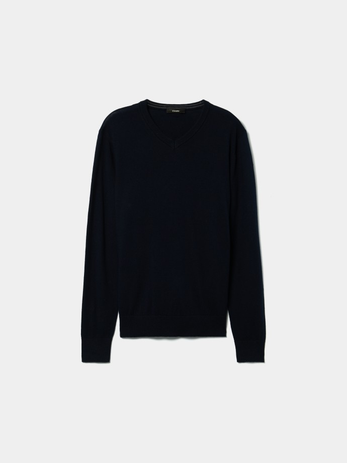 Pullover com decote em V