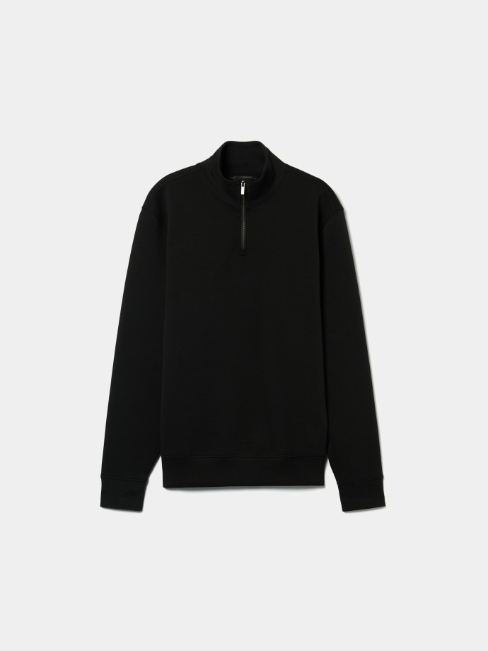 Sweatshirt com gola de fecho