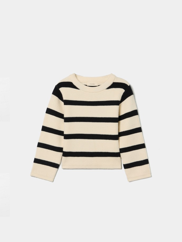 Camisola de malha às riscas Camisola de malha às riscas