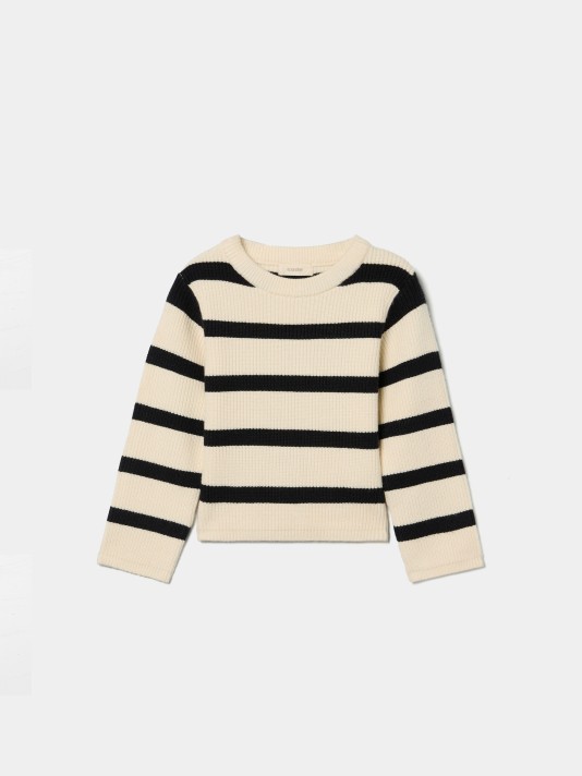 Camisola de malha às riscas Camisola de malha às riscas