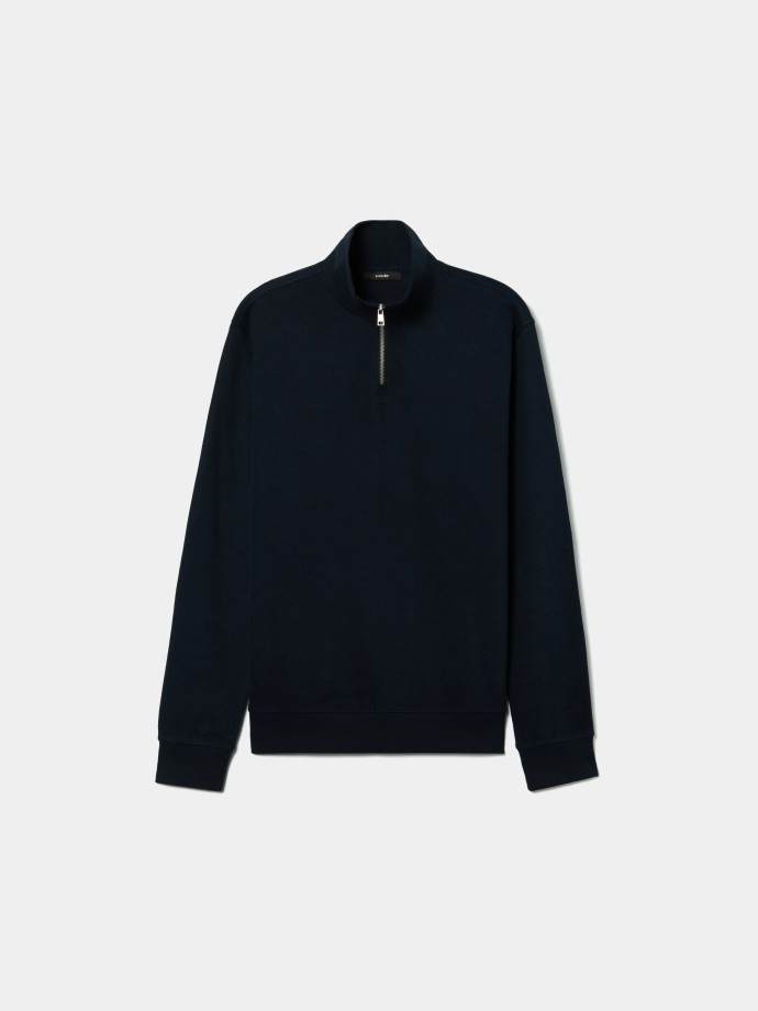 Sweatshirt com gola de fecho