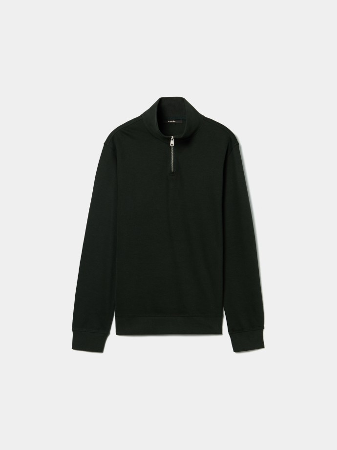 Sweatshirt com gola de fecho
