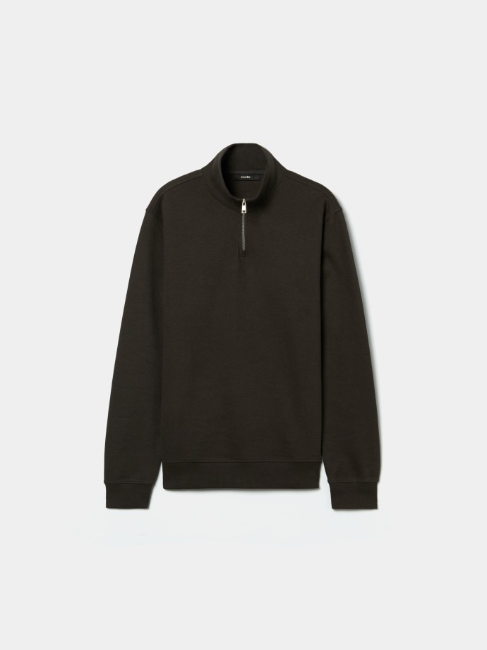 Sweatshirt com gola de fecho