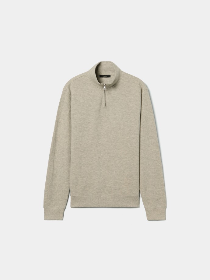 Sweatshirt com gola de fecho