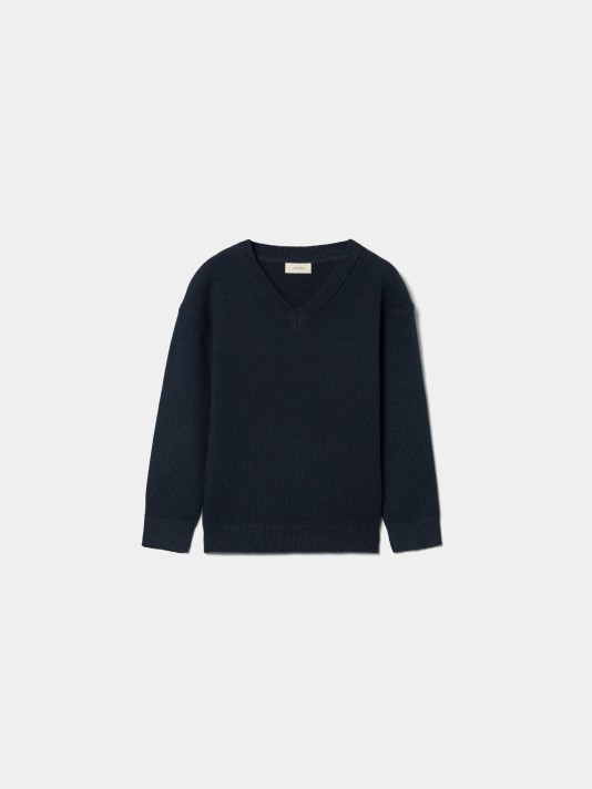 Camisola de malha com decote em V Camisola de malha com decote em V