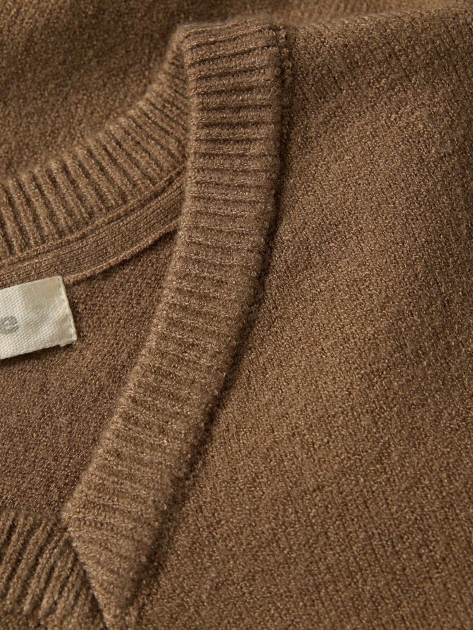 Camisola de malha com decote em V Camisola de malha com decote em V