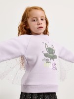Sweatshirt com tule e brilhantes