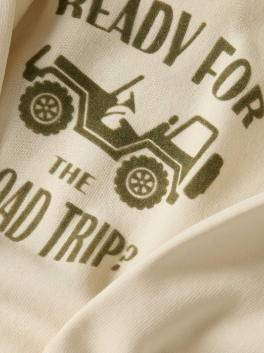 Sweatshirt com carapuço e estampado Sweatshirt com carapuço e estampado