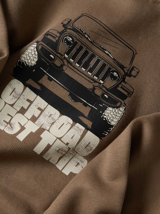 Sweatshirt estampada com fecho Sweatshirt estampada com fecho