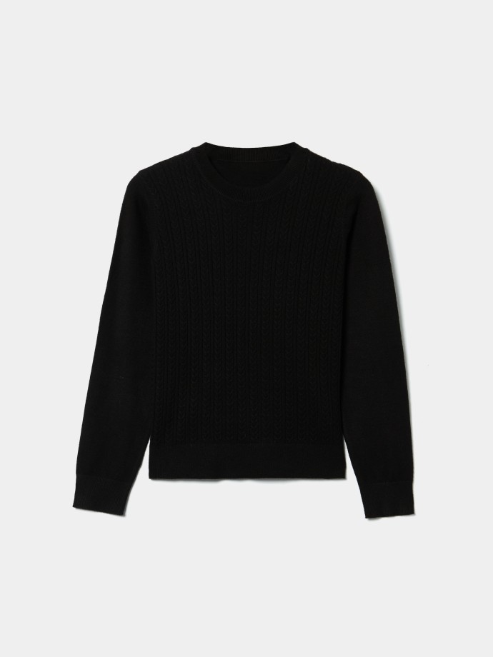 Camisola de malha com tran�as