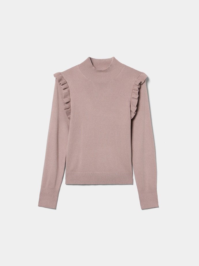 Camisola de malha com folhos