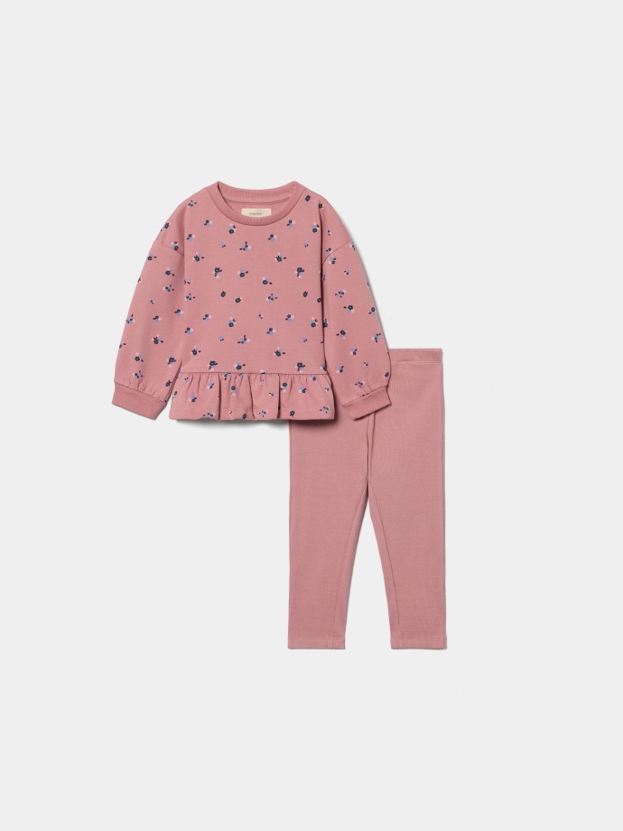 Conjunto de sweatshirt com folho e leggings Conjunto de sweatshirt com folho e leggings