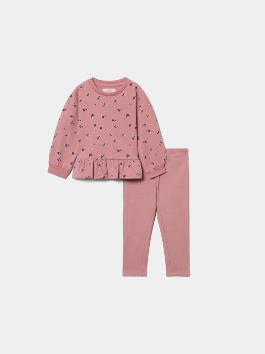 Conjunto de sweatshirt com folho e leggings