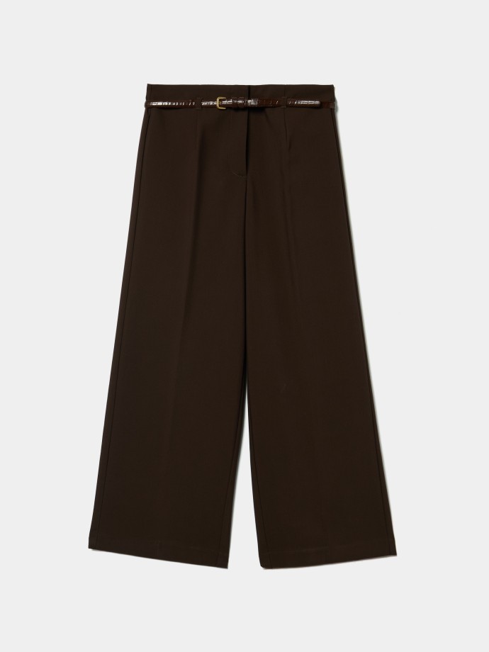 Cal�as wide leg com cinto