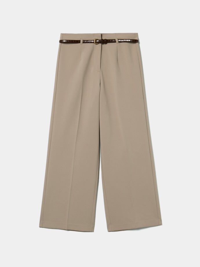 Cal�as wide leg com cinto