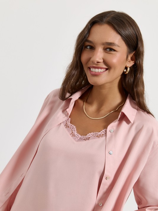 Camisa com top de renda