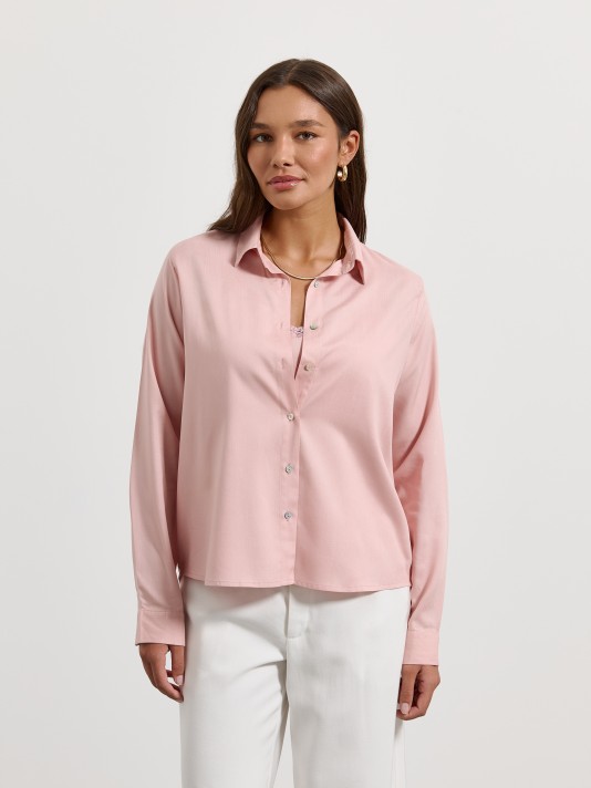 Camisa com top de renda Camisa com top de renda