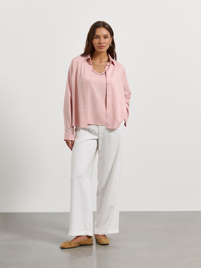 Camisa com top de renda