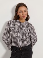 Camisa xadrez com folhos