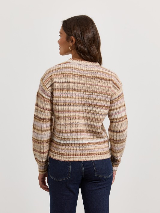 Camisola de malha às riscas Camisola de malha às riscas