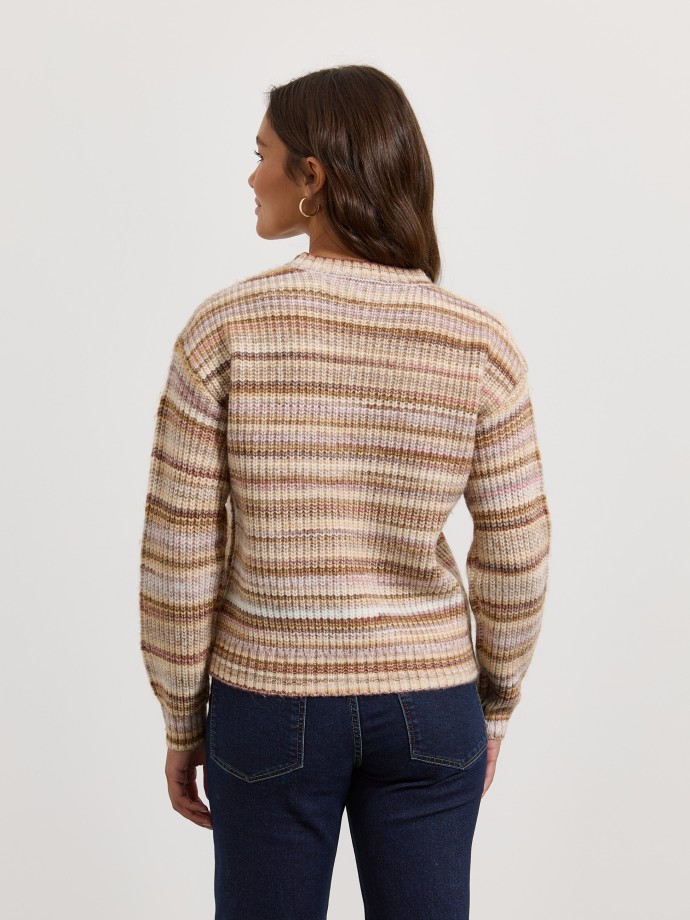 Camisola de malha às riscas Camisola de malha às riscas