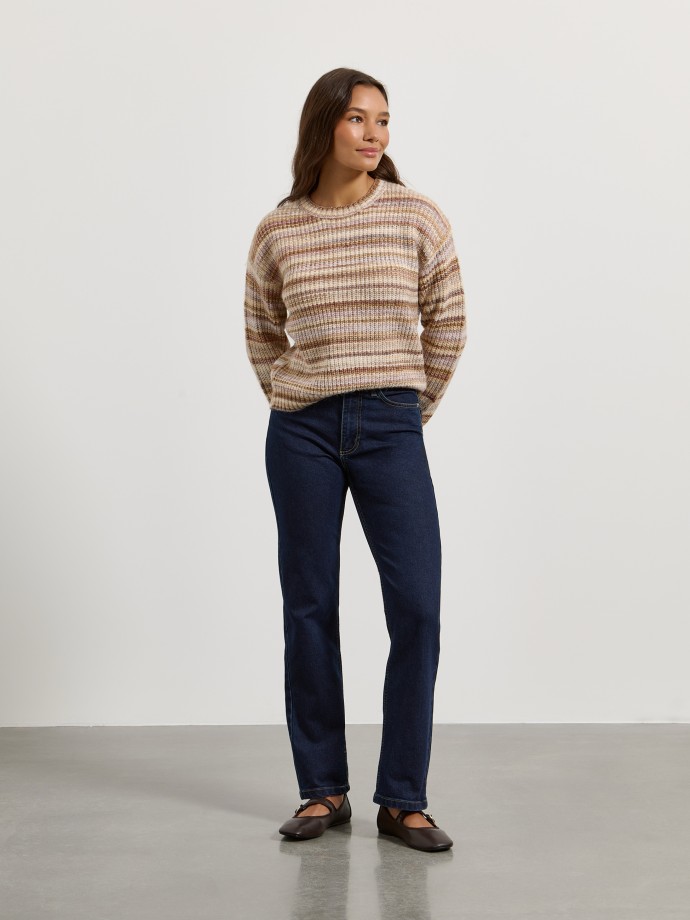 Camisola de malha às riscas Camisola de malha às riscas