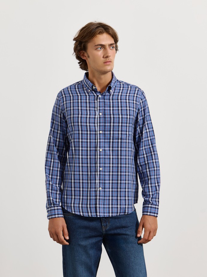 Camisa xadrez com bolso