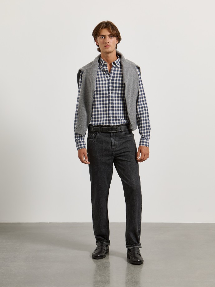 Camisa xadrez com bolso