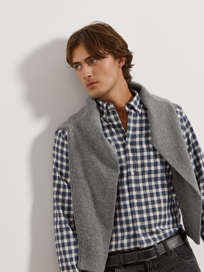Camisa xadrez com bolso
