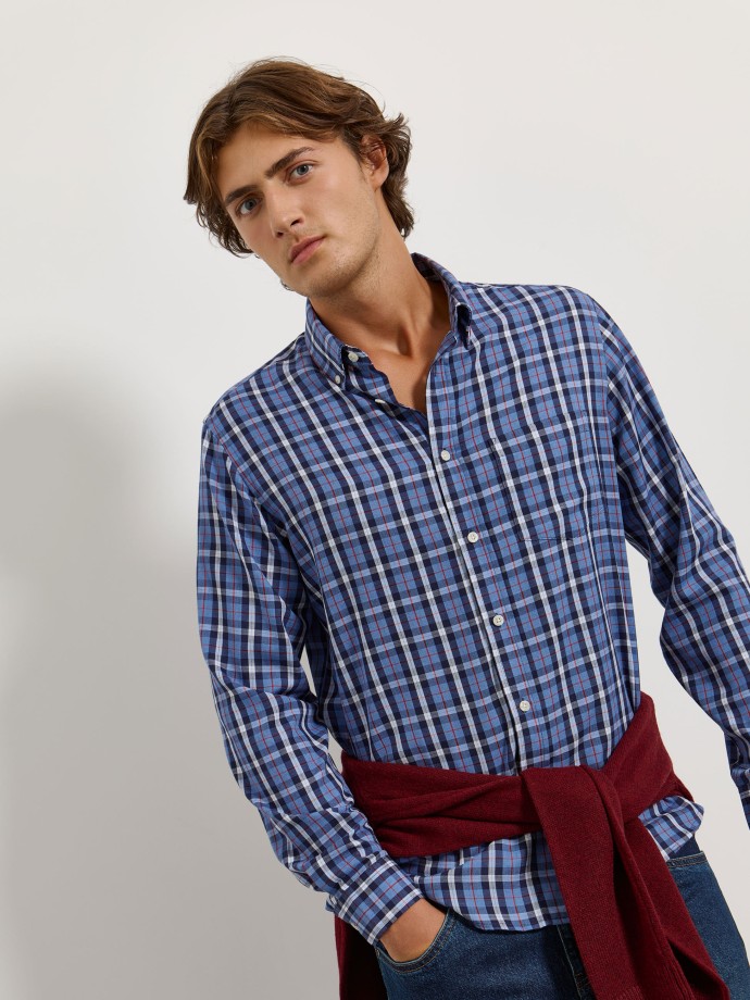 Camisa xadrez com bolso