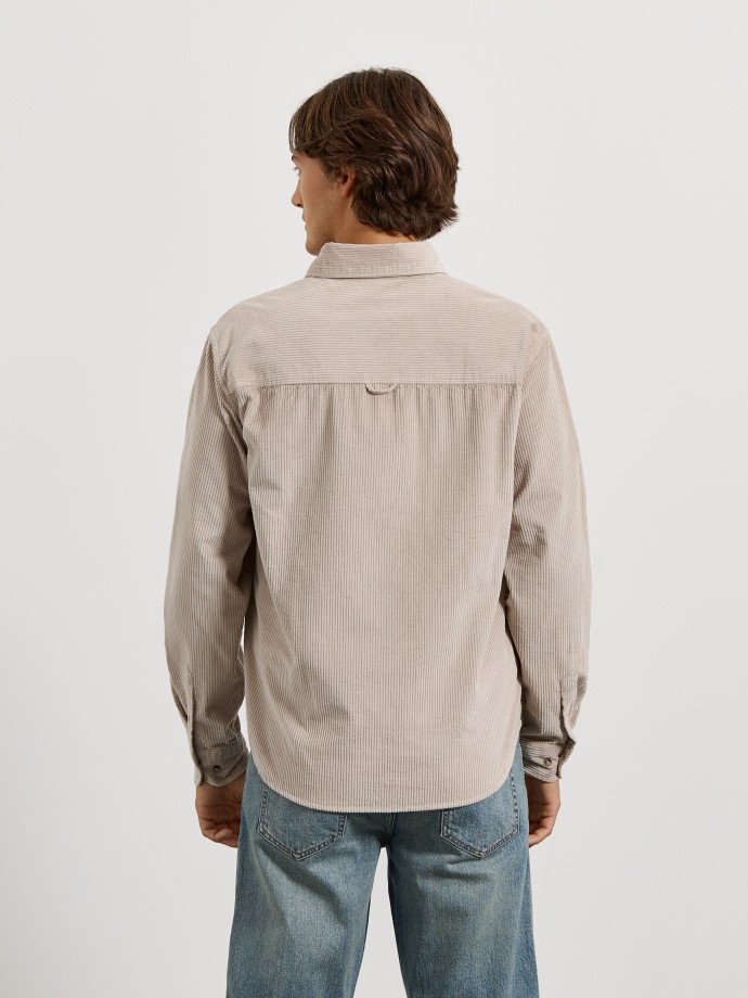 Camisa de bombazine com bolso
