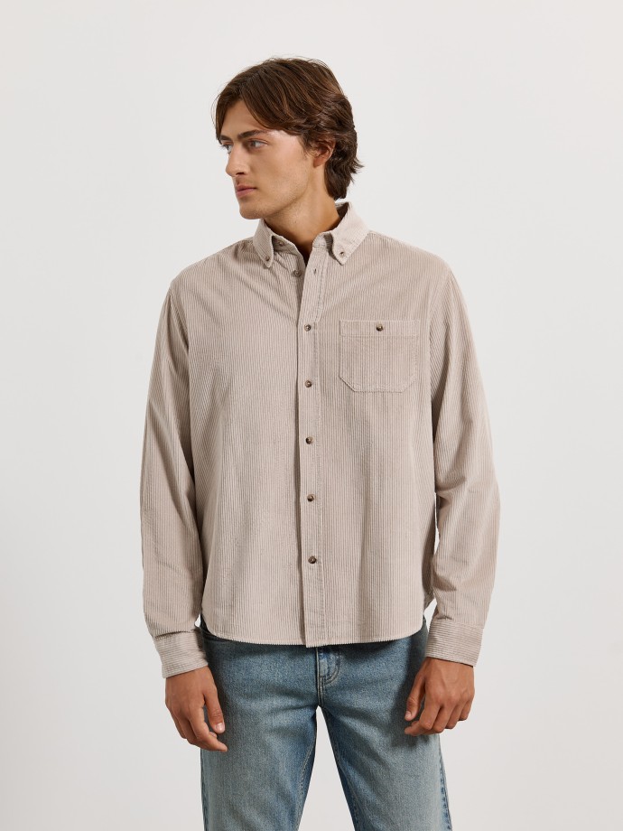 Camisa de bombazine com bolso