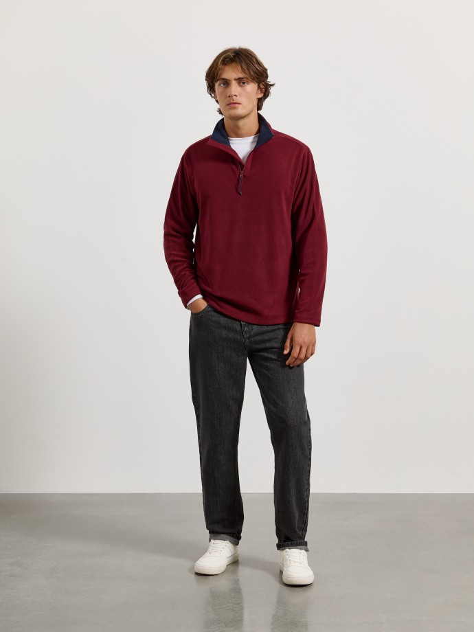 Camisola polar com fecho