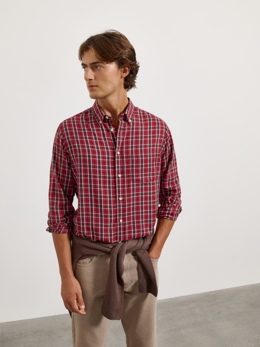 Camisa xadrez com bolso