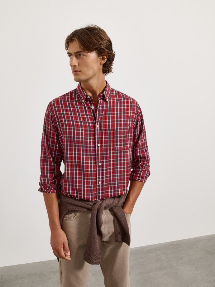 Camisa xadrez com bolso