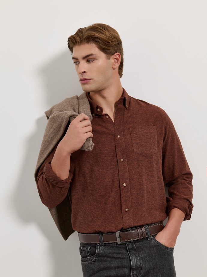 Camisa de flanela com bolso