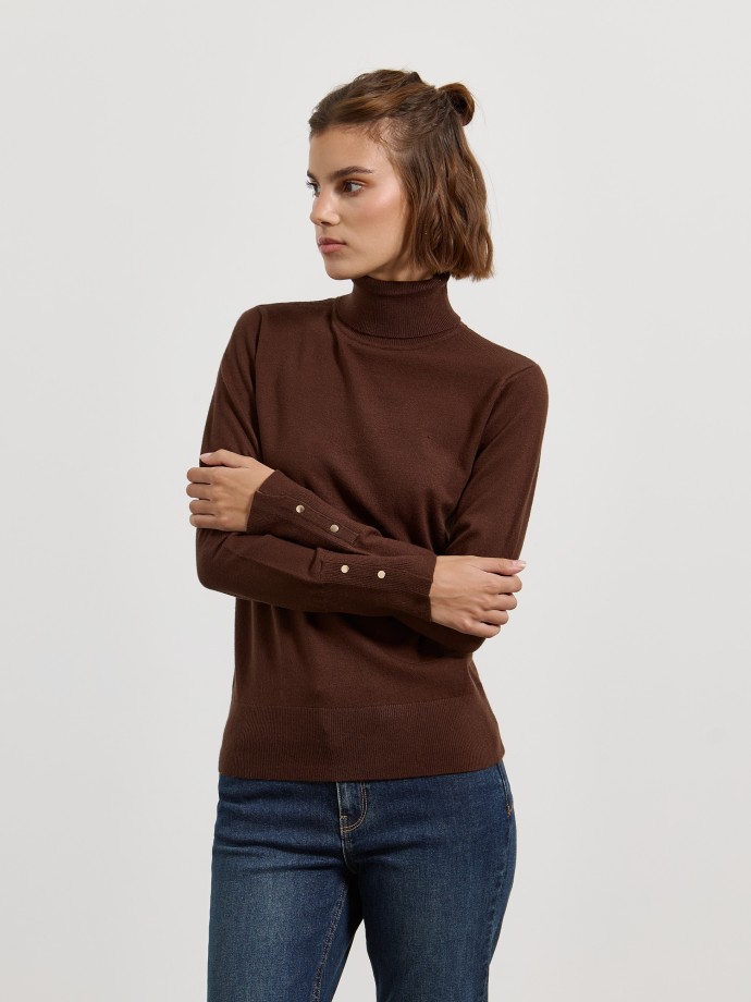 Camisola de malha de gola alta
