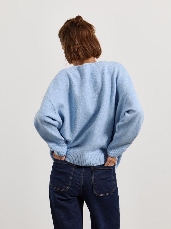 Camisola de malha com decote em V