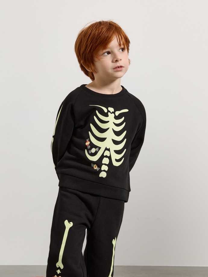 Sweatshirt esqueleto que brilha no escuro