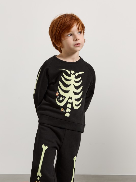 Sweatshirt esqueleto que brilha no escuro Sweatshirt esqueleto que brilha no escuro