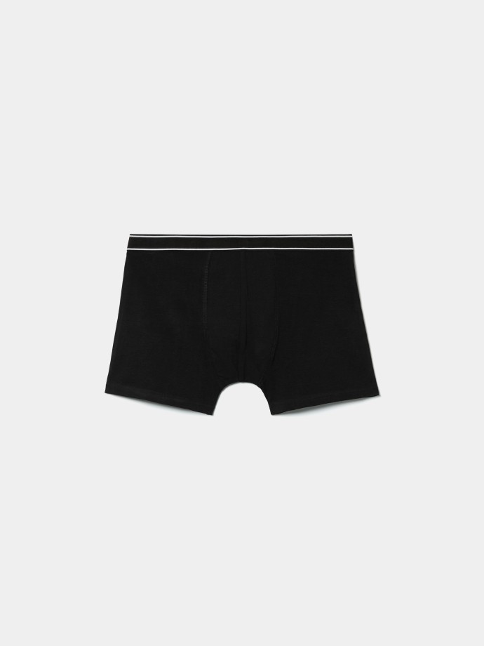 Boxers lisos com cintura �s riscas