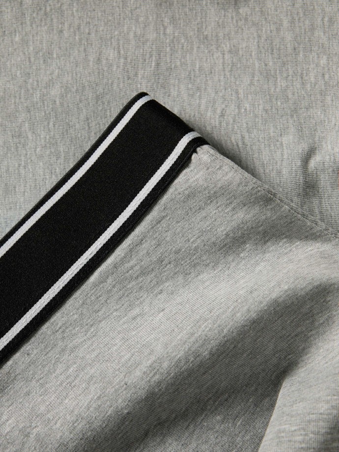 Boxers lisos com cintura �s riscas