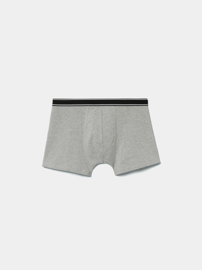 Boxers lisos com cintura �s riscas