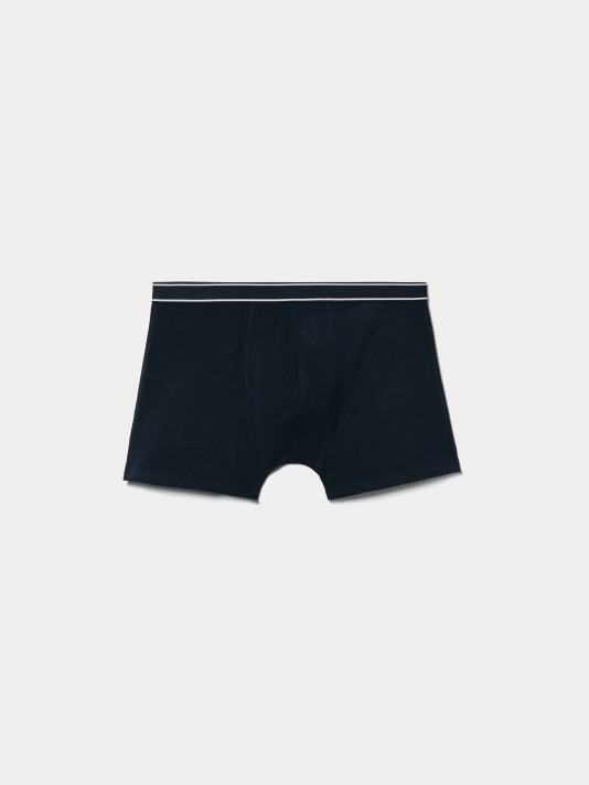 Boxers lisos com cintura �s riscas