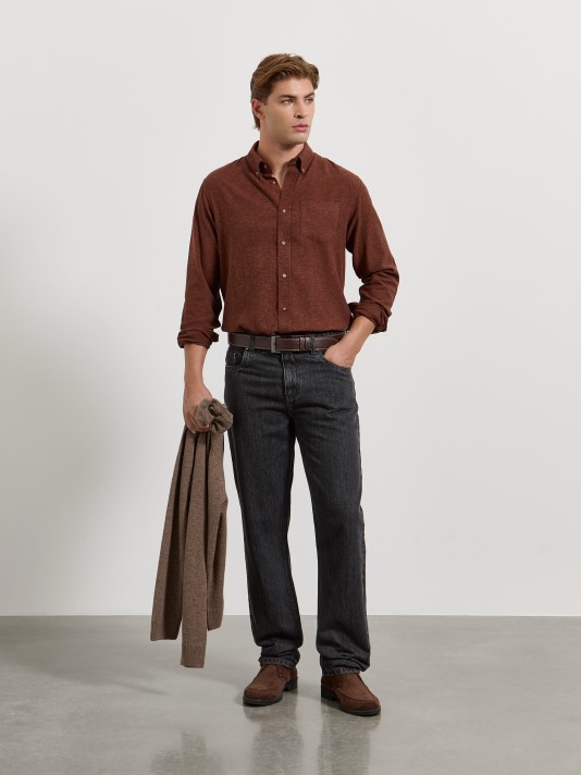 Camisa de flanela com bolso Camisa de flanela com bolso
