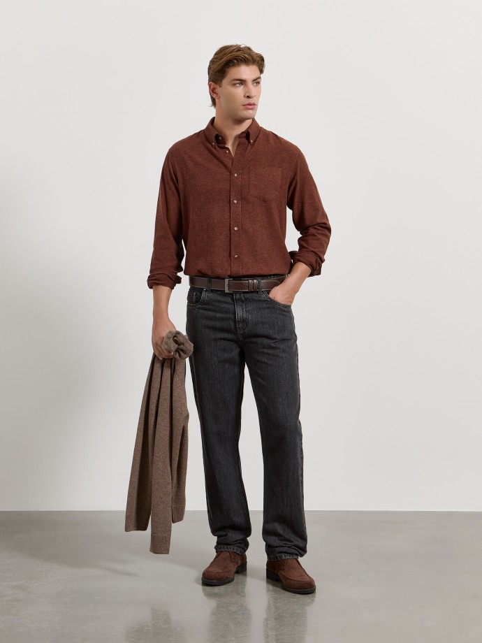 Camisa de flanela com bolso