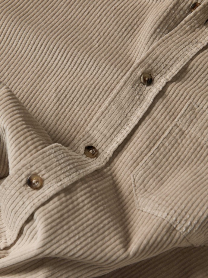 Camisa de bombazine com bolso