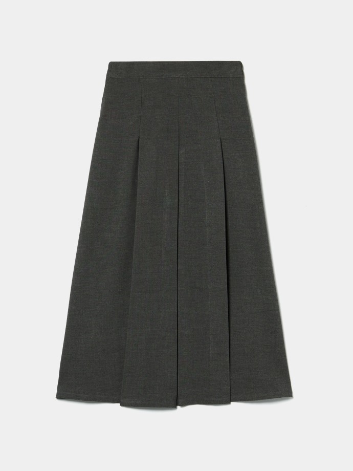 Saia midi com pregas Saia midi com pregas