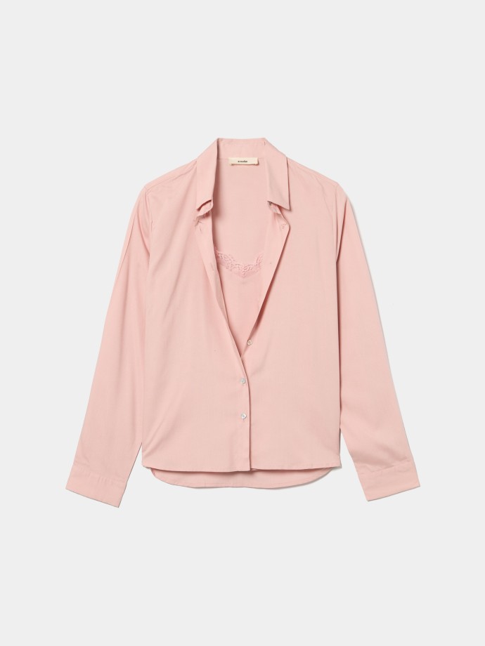 Camisa com top de renda